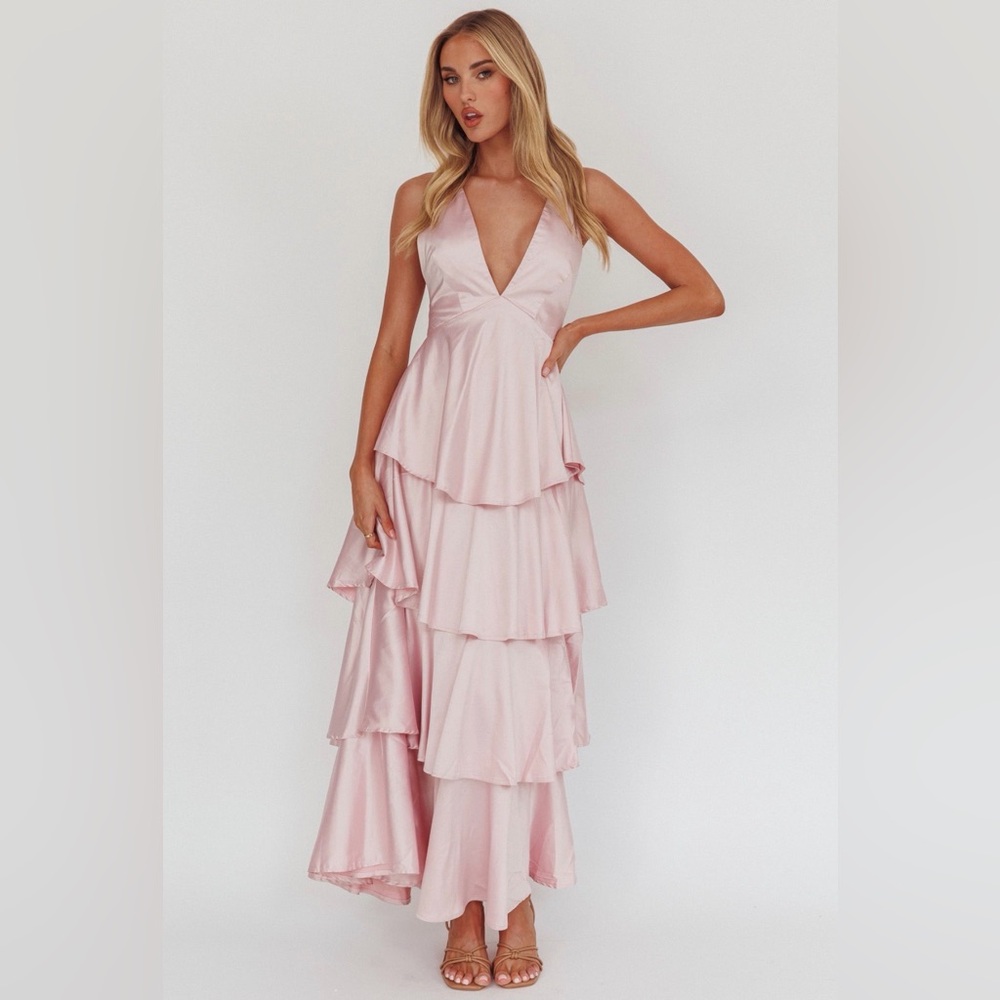 Selfie Leslie Blush Pink Layered Maxi Dress